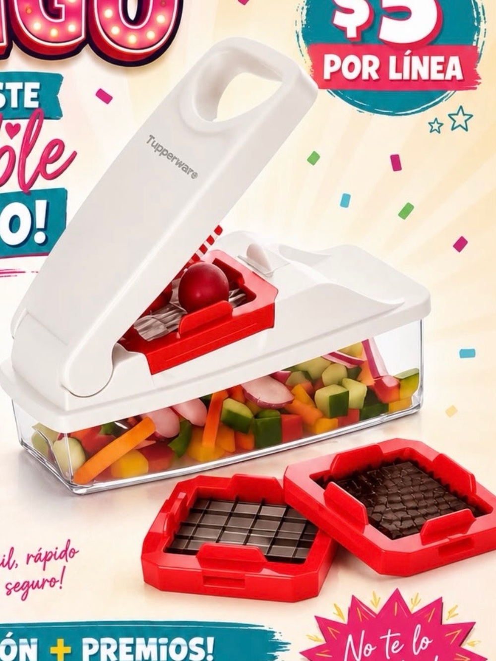 Tupperware Super Dicer - White and Red Prep Tool